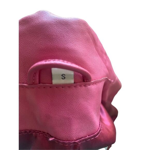 Vintage Pamela McCoy Collections Leather Fuchsia Blazer Jacket S - Picture 5 of 9